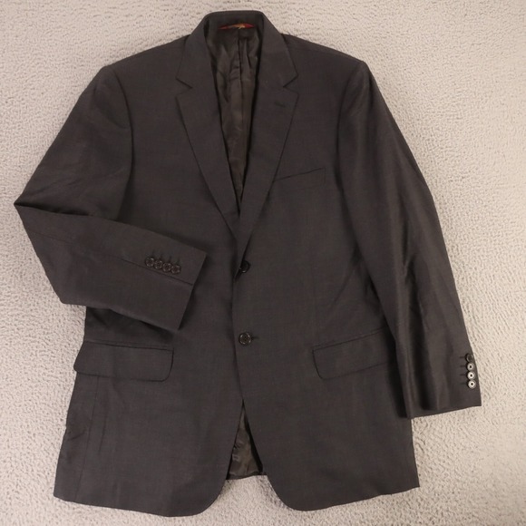 Pronto Uomo Jacket M Gray‎ Super 120s 100% Wool Ithitex Couture Italy Blazer 42R - Picture 1 of 15